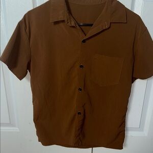 Boys Brown Short Sleeve Shirt